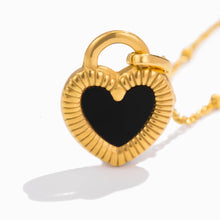 Load image into Gallery viewer, Black and White Heart Necklace
