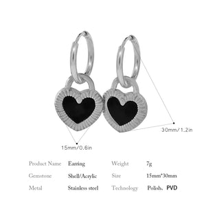 Black and White Heart Necklace