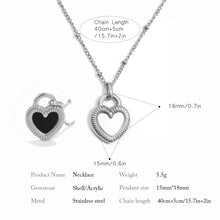 Load image into Gallery viewer, Black and White Heart Necklace
