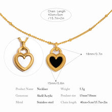 Load image into Gallery viewer, Black and White Heart Necklace
