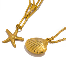 Load image into Gallery viewer, Shell and Star Necklace
