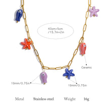 Load image into Gallery viewer, Fish &amp; Starfish Charm Necklace

